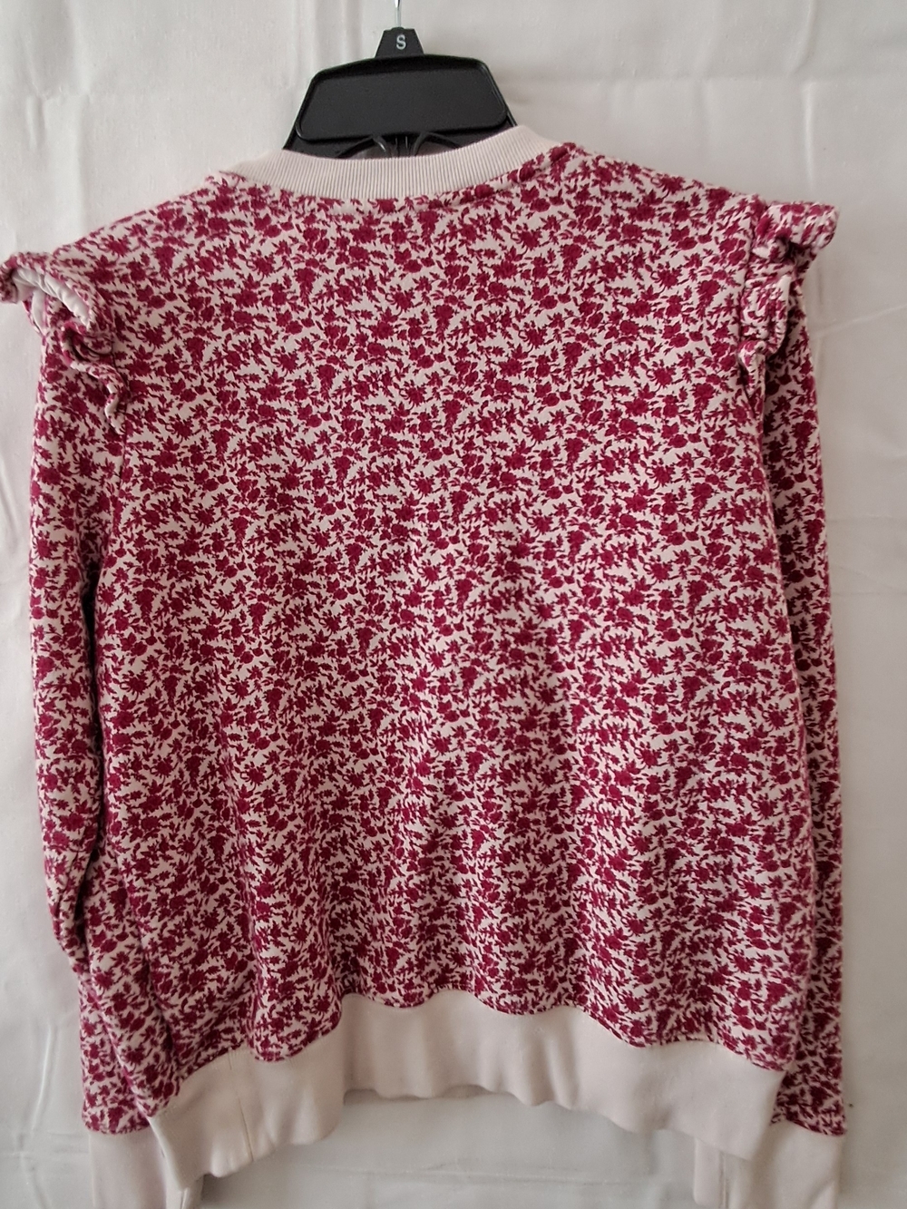 Polo Ralph Lauren Girls XL 16 Red Floral Ruffle Shoulder Fleece Sweatshirt - Picture 4 of 7